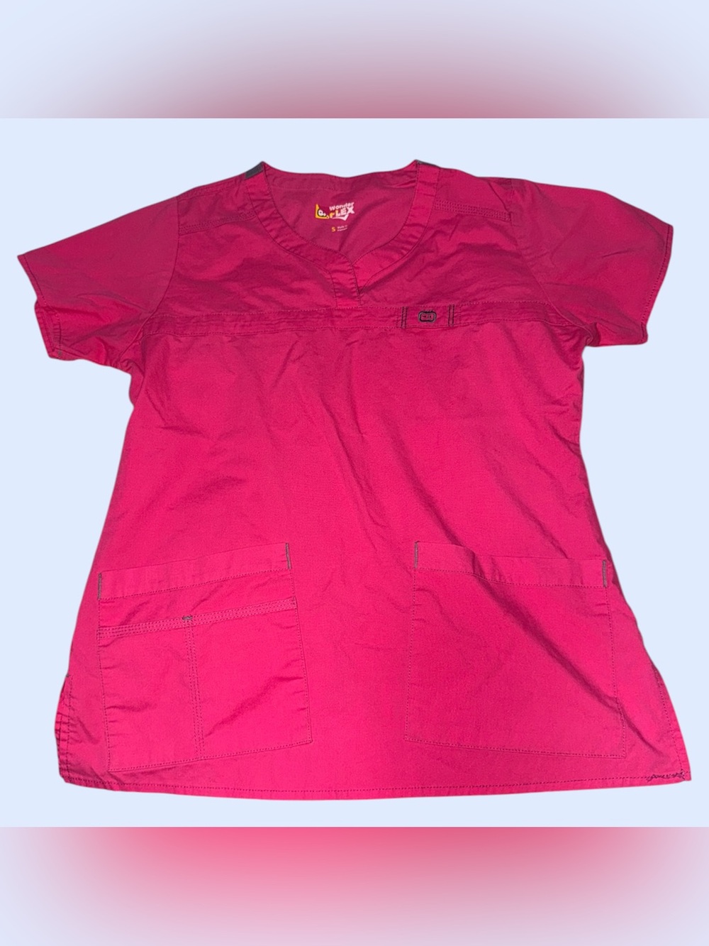 WonderWink WonderFLEX Bright Pink V-Neck Scrub Top